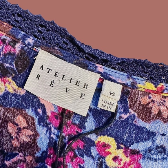 NWT Atelier Reve ‘Irlea’ Maxi Dress in “Medieval Navy Blue” Size 42 = U.S. XL - Picture 7 of 16